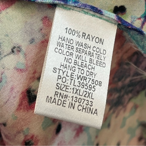 Floral Kimono Cardigan Vibrant Beach Summer Cover Vibe Plus Size 1X 2X Umgee - Picture 8 of 9